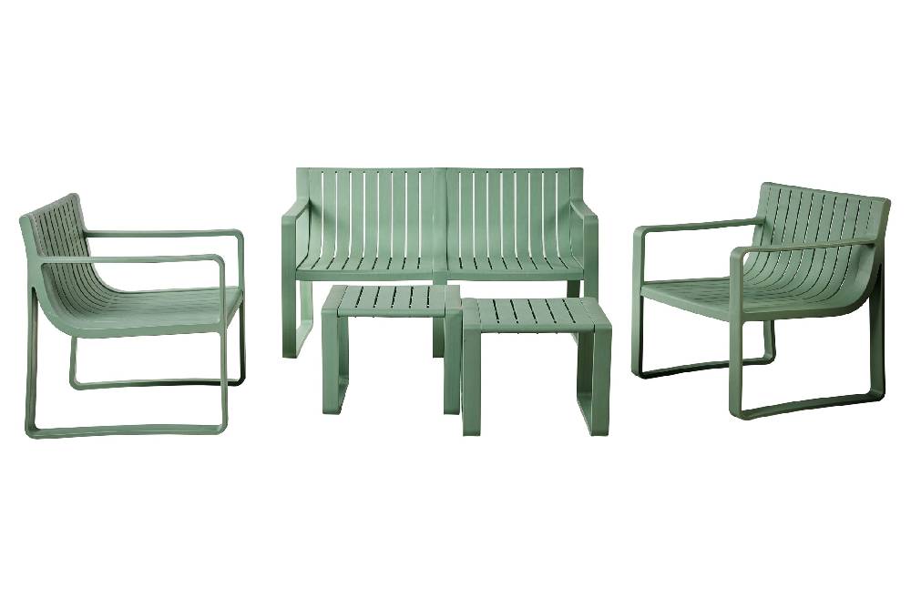 Novità Home Ajobi - Set 1/5 da esterno In Pp Verde Salvia