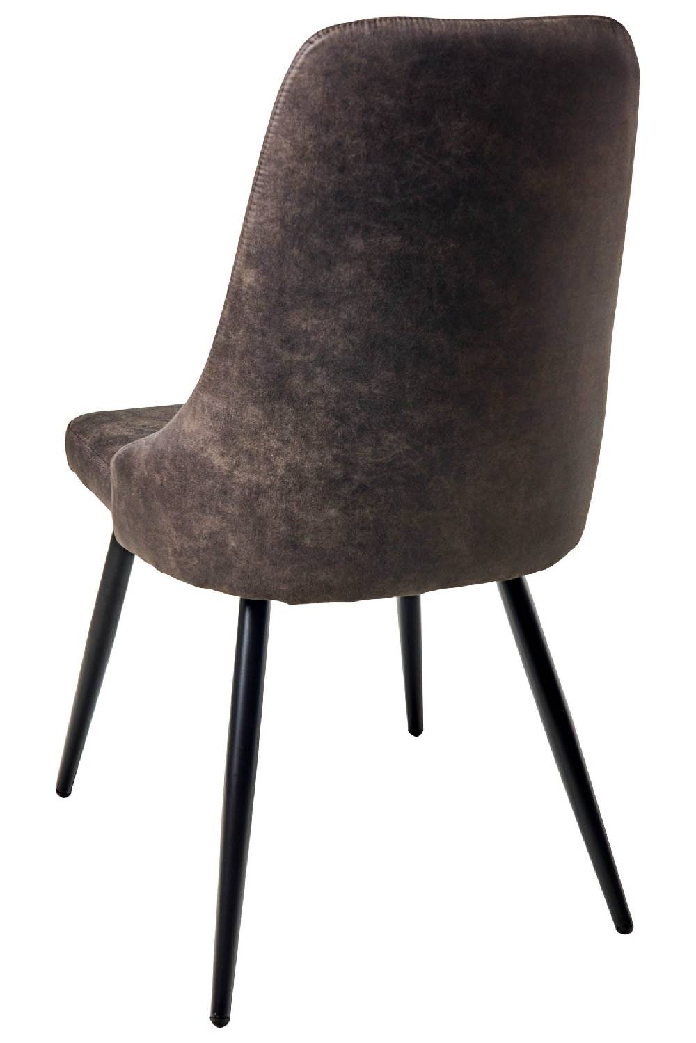 Novità Home Alfa - Sedia Tessuto Simil Pelle Grigia Gambe Nere