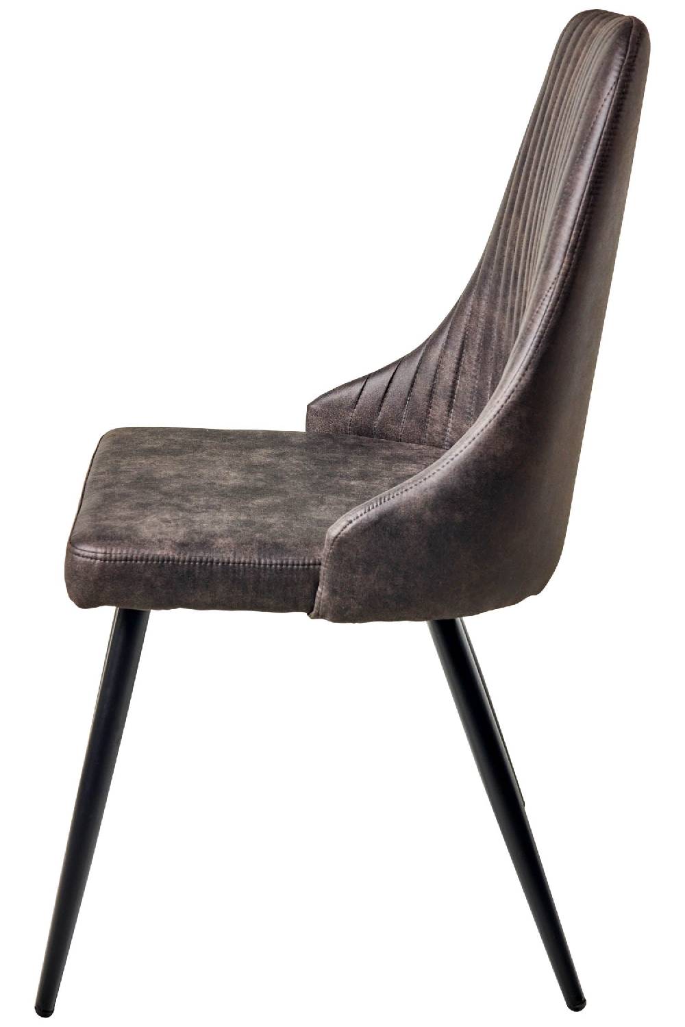 Novità Home Alfa - Sedia Tessuto Simil Pelle Grigia Gambe Nere