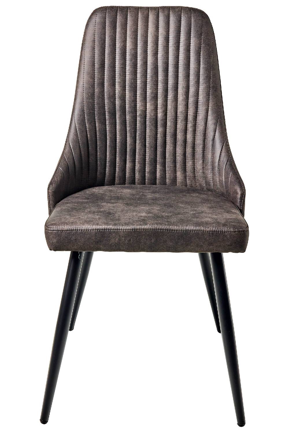 Novità Home Alfa - Sedia Tessuto Simil Pelle Grigia Gambe Nere