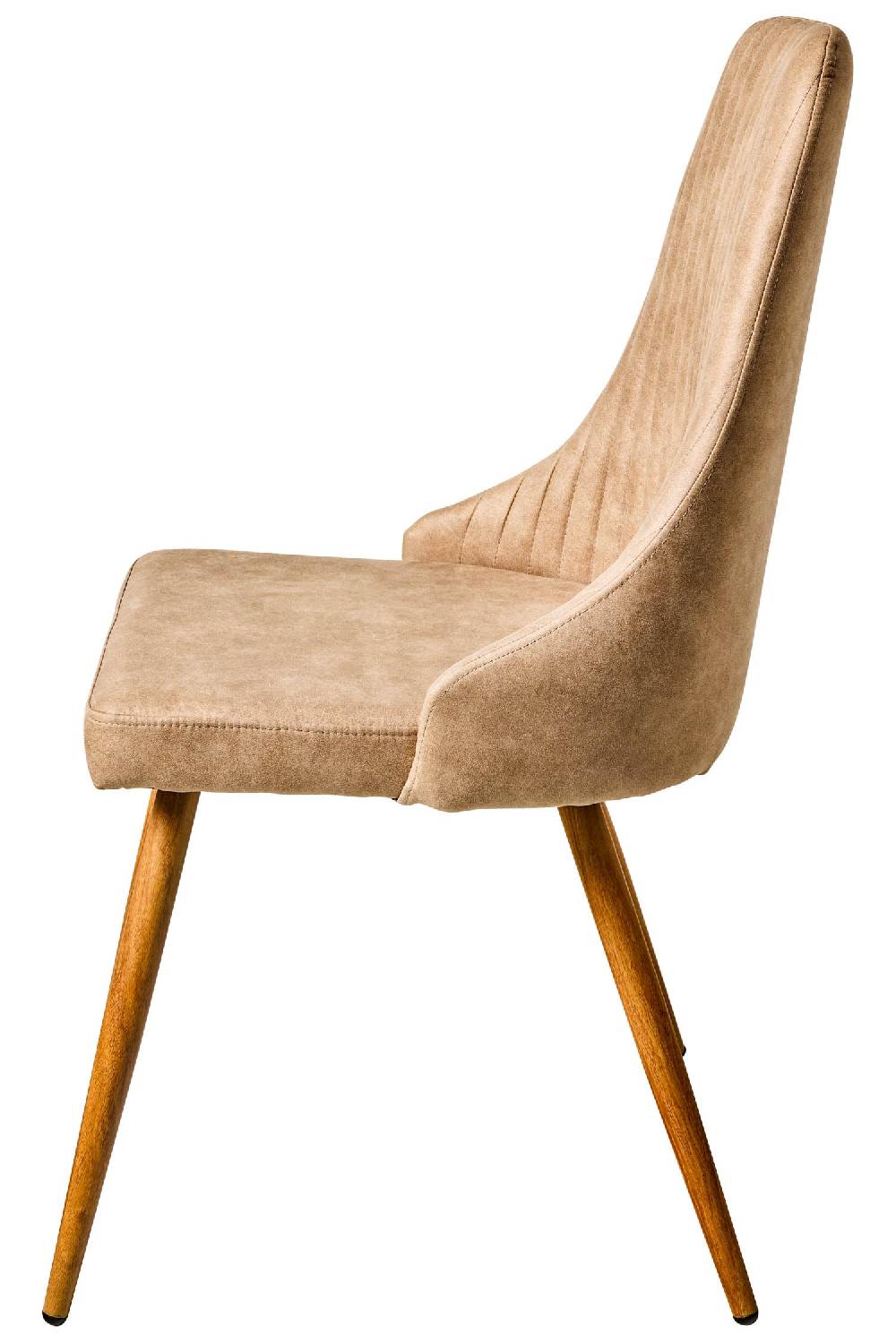 Novità Home Alfa - Sedia Tessuto Simil Pelle Nocciola