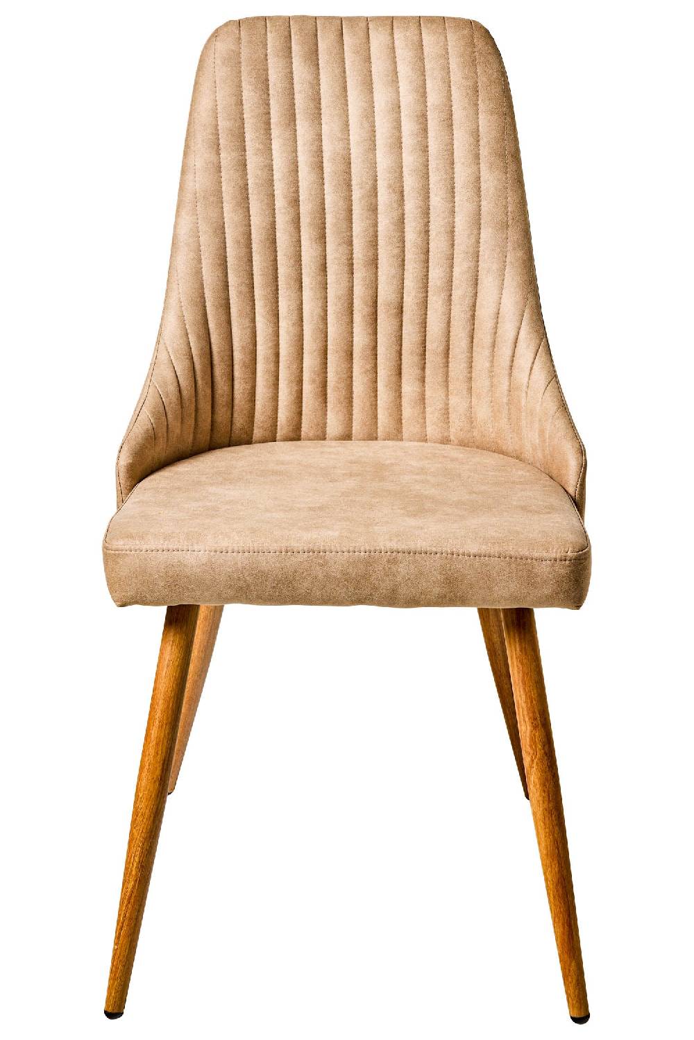 Novità Home Alfa - Sedia Tessuto Simil Pelle Nocciola