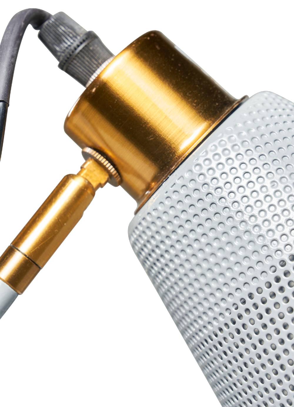 Novità Home Allison - Abat Jour Metallo Grigio Traforato Conico