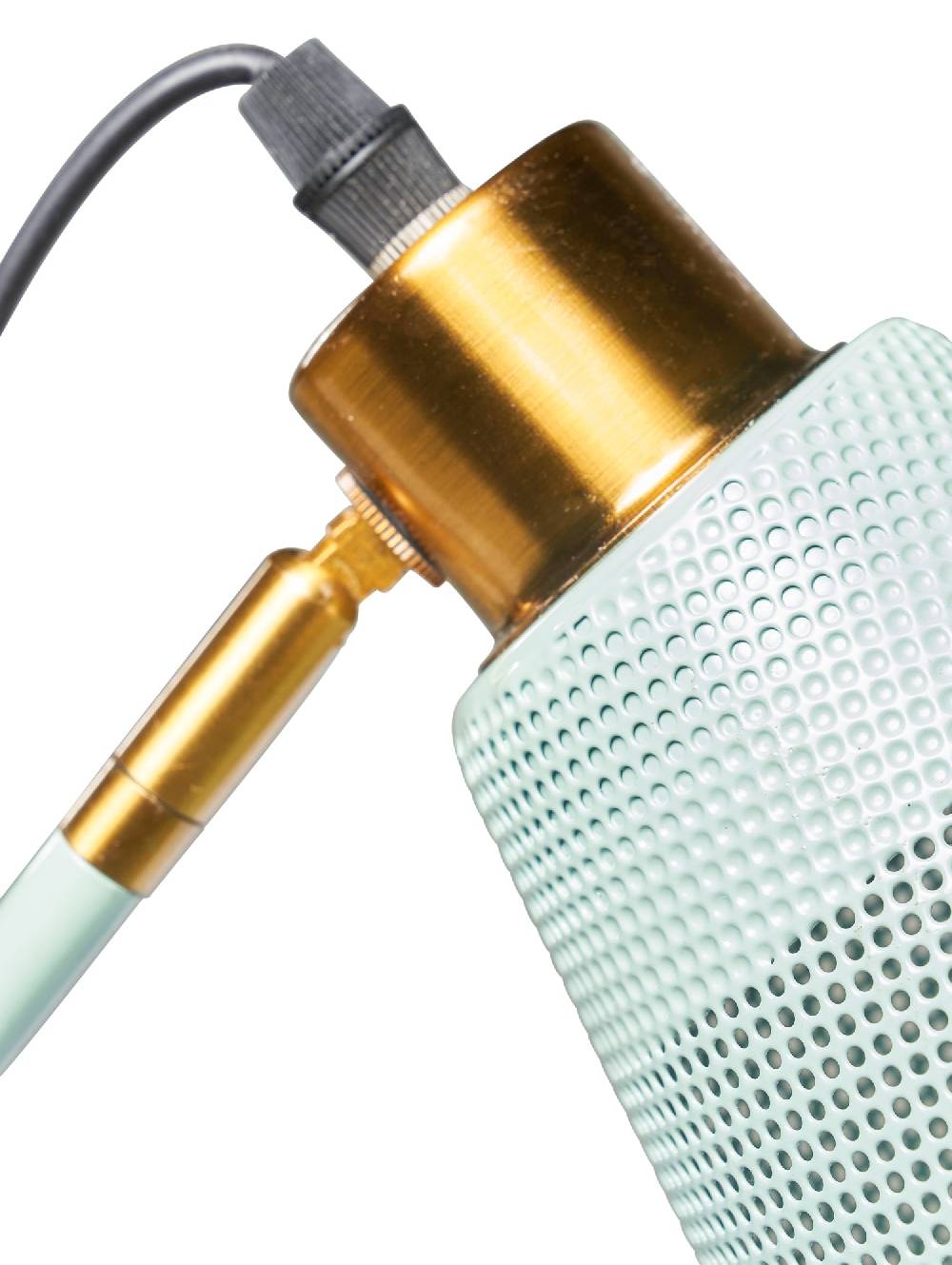 Novità Home Allison - Abat Jour Metallo Verde Oliva Traforato Conico