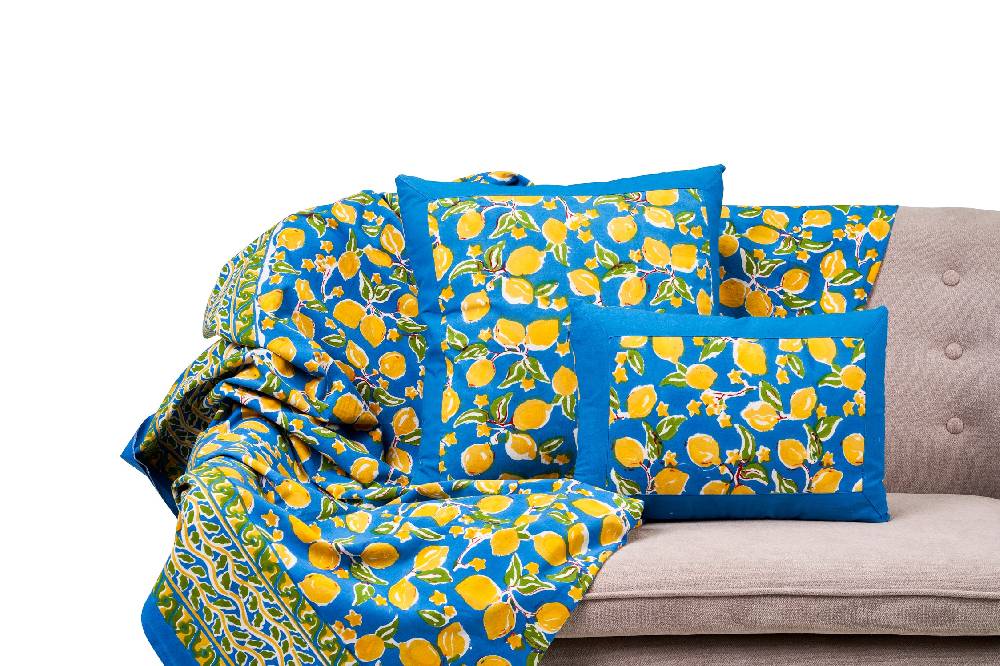 Novità Home Anacapri - Mezzero Singolo Decor Blue, Giallo In Cotone-270x270