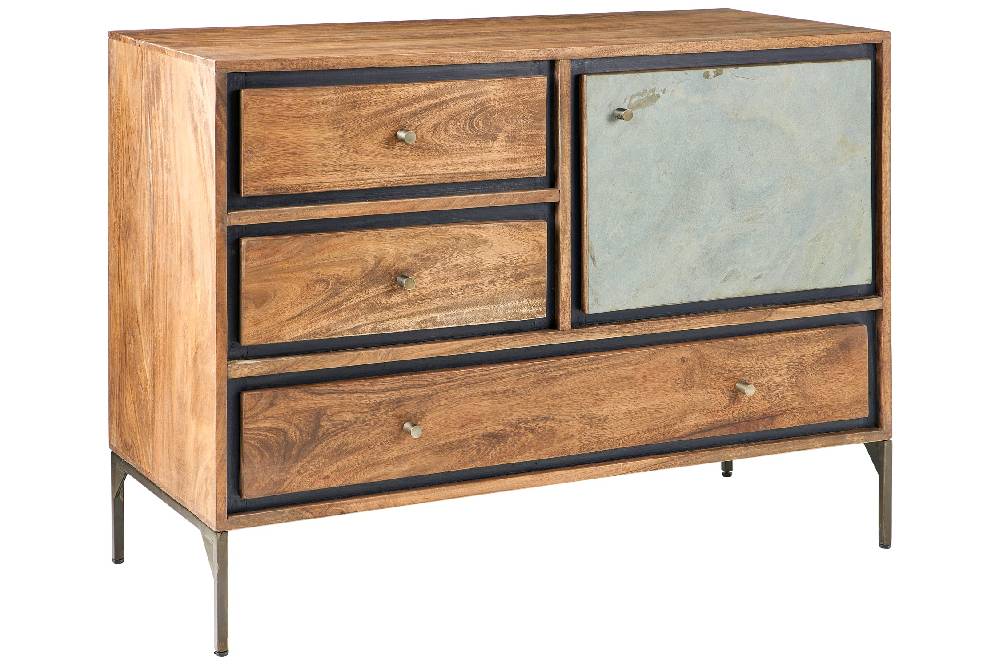 Novità Home Ardesia - Cabinet Uno Sportello 3 Cassetti