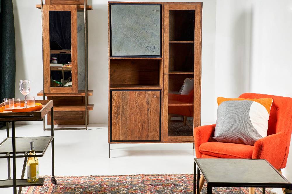 Novità Home Ardesia - Carrello 2 Ripiani C/porta Bottiglie