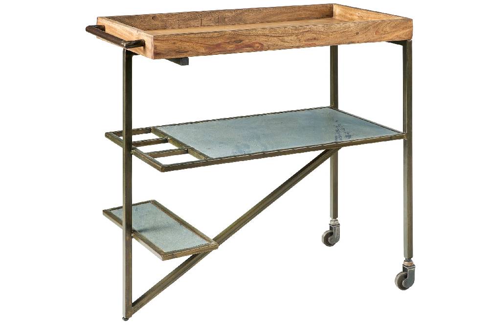 Novità Home Ardesia - carrello 2 ripiani c/porta bottiglie