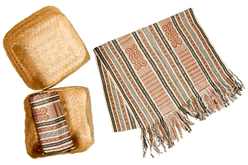 Novità Home Artistic Fabrics - Runner Set 1/2 In Cesta Bambu Intrecciata