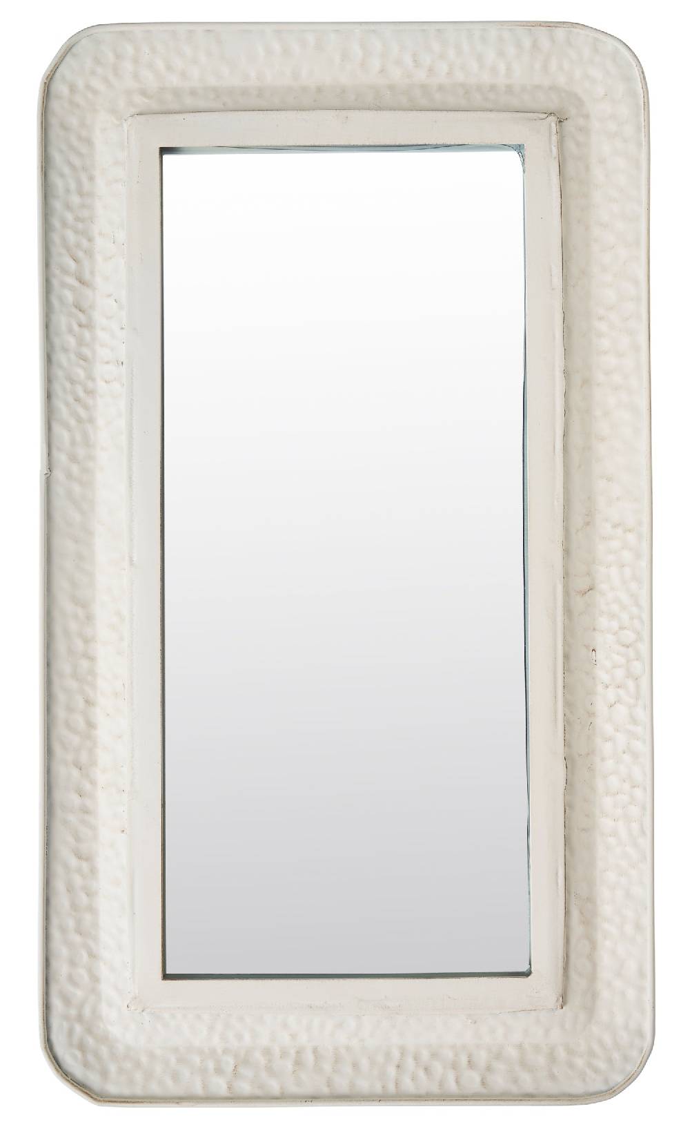 Novità Home Balera - specchio rettangolare bianco martellato