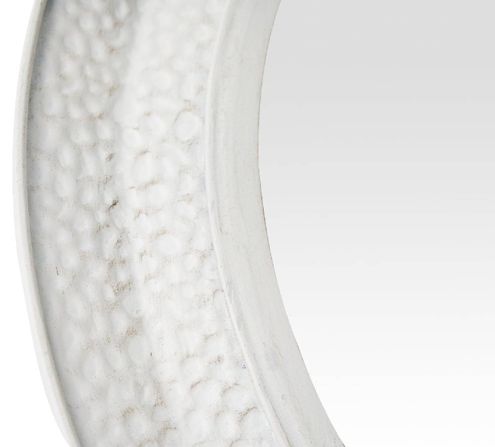 Novità Home Balera - Specchio Rotondo Bianco Martellato