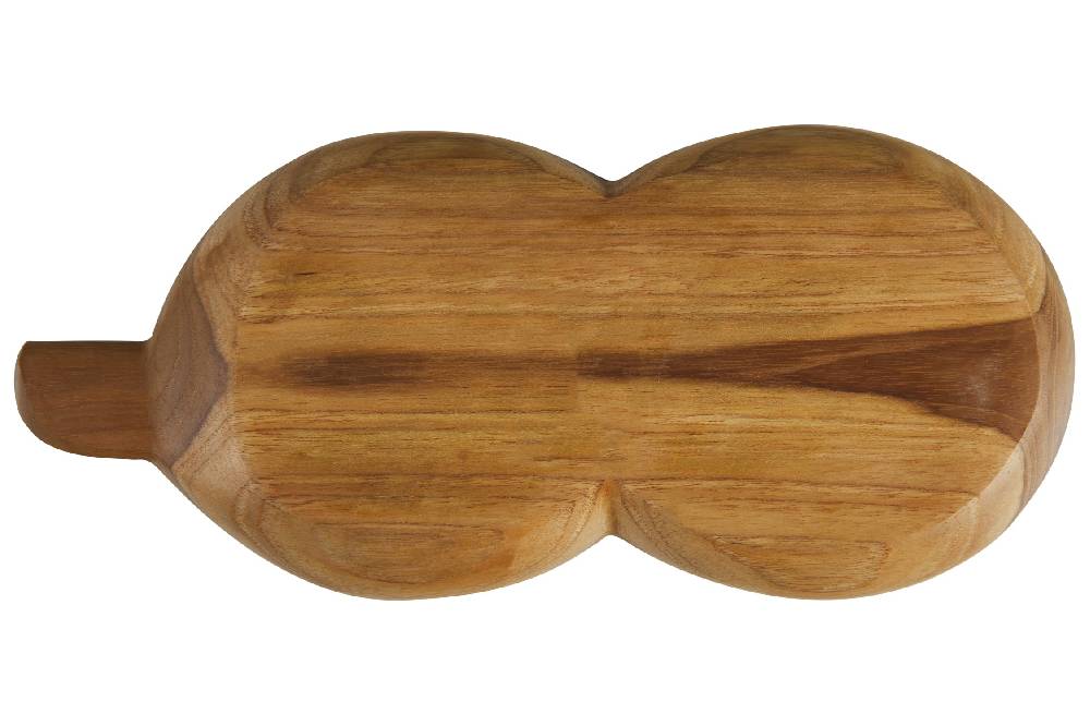 Novità Home Bartender - Ciotola Legno Doppia Forma Legume Con Abalone