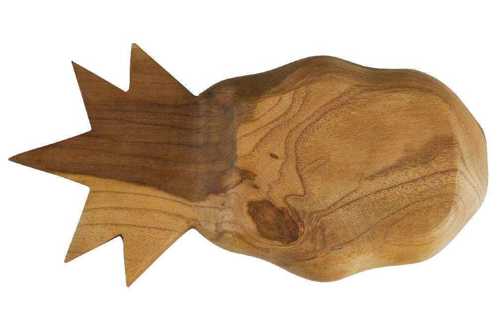 Novità Home Bartender - Ciotola Legno Sagoma Frutto Ananas Con Abalone