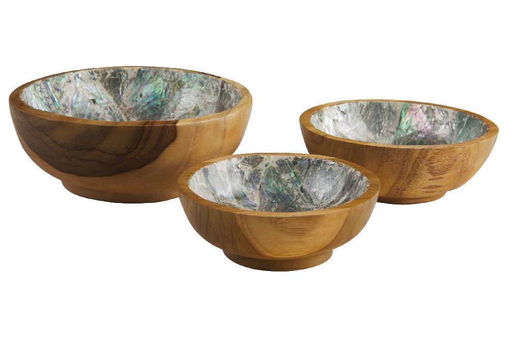 Novità Home Bartender - Ciotoline Set 1/3 Legno E Abalone