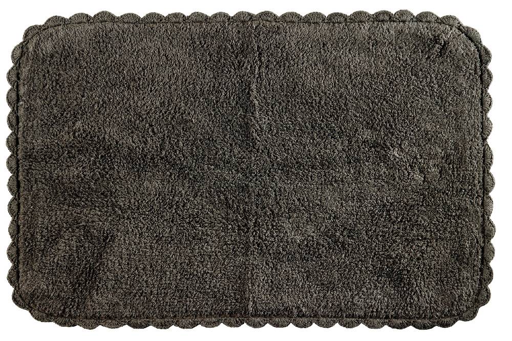 Novità Home Bath - Tappetino Bagno Grigio Antracite Bordo Uncinetto