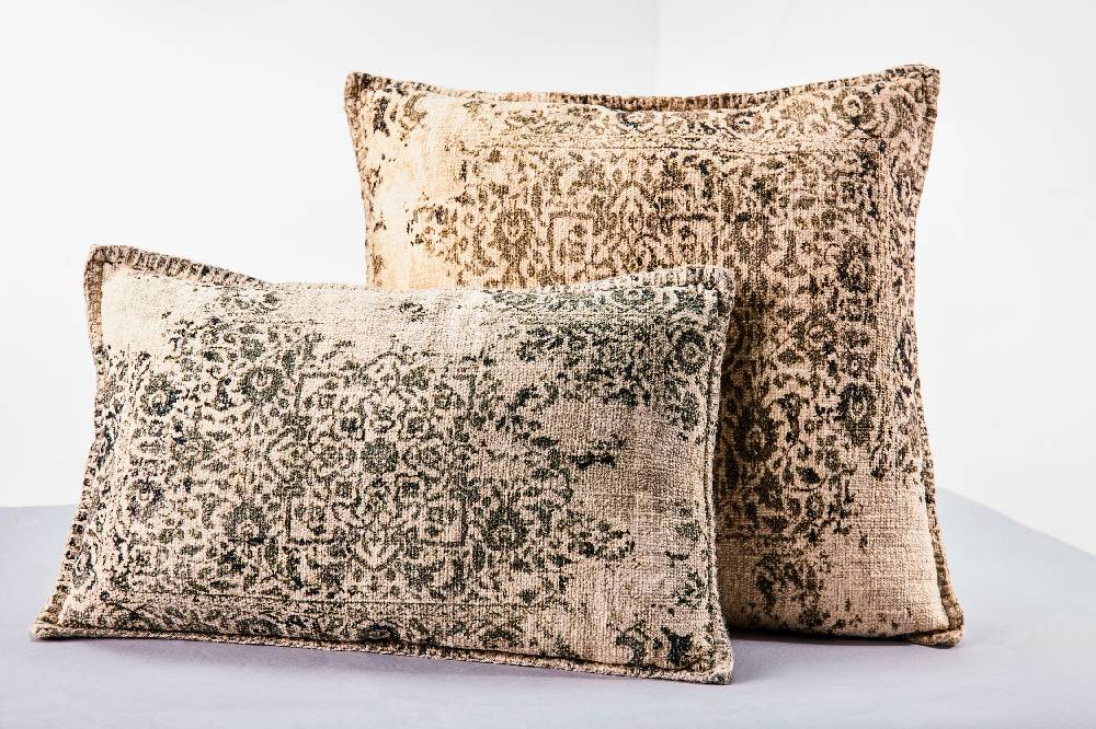 Novità Home Bianca - Cuscino Stampa Vintage Tonalita Beige Con Interno