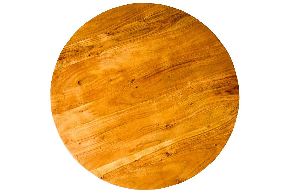 Novità Home Bistro -Tavolo Tondo In Legno Di Acacia E Ferro Con Trattamento Anti Macchia