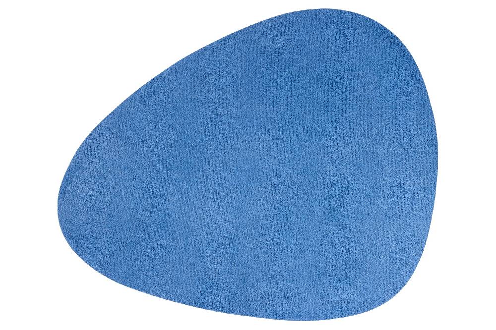 Novità Home Bistrot - Placemate Oval Similar Hammered Leather Blue Set 1/4