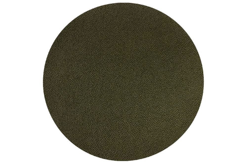Novità Home Bistrot - Placemate Round Similar Hammered Leather Eng.Green 1/4