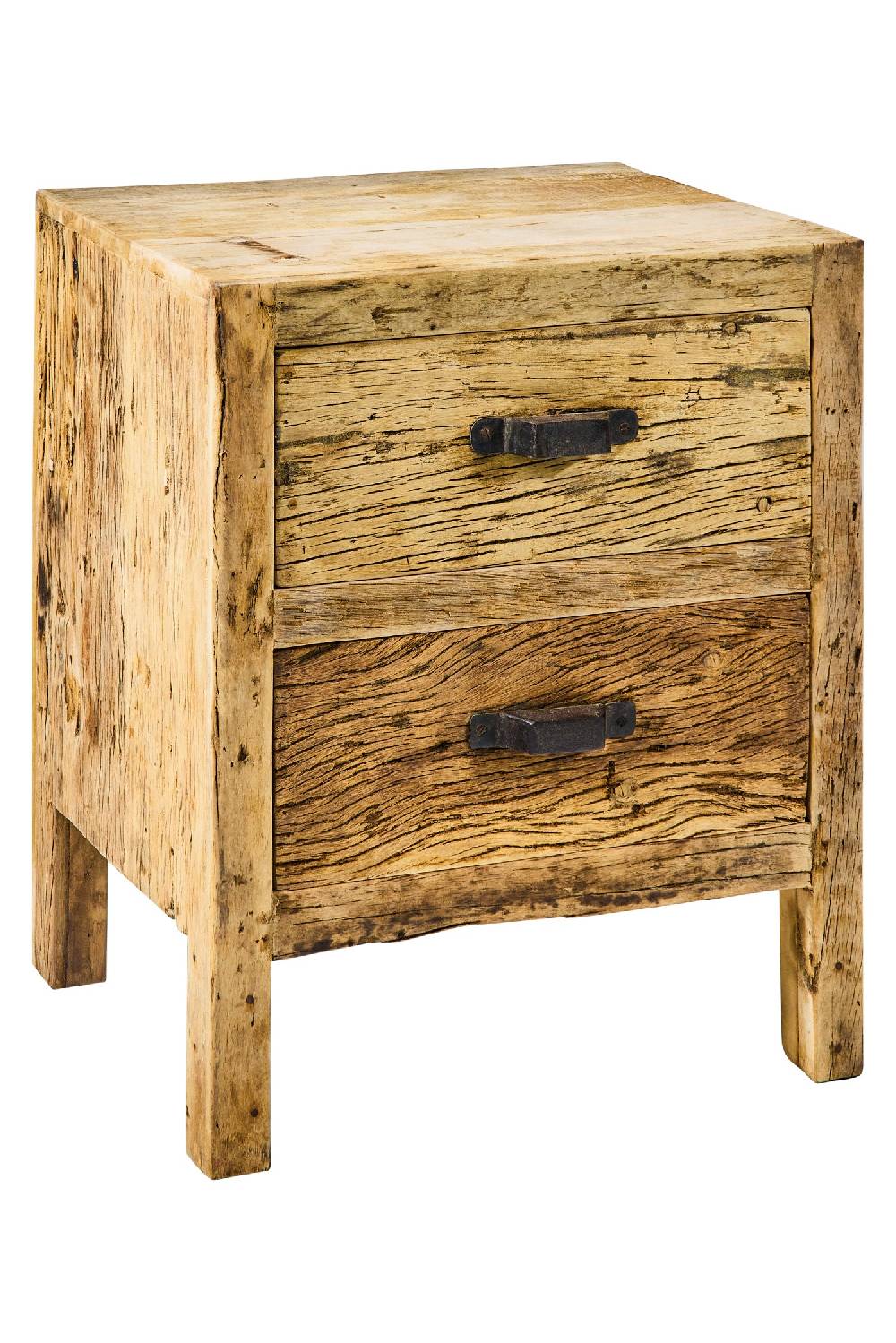 Novità Home Bleached Line - Comodino In Legno Riciclato Beige