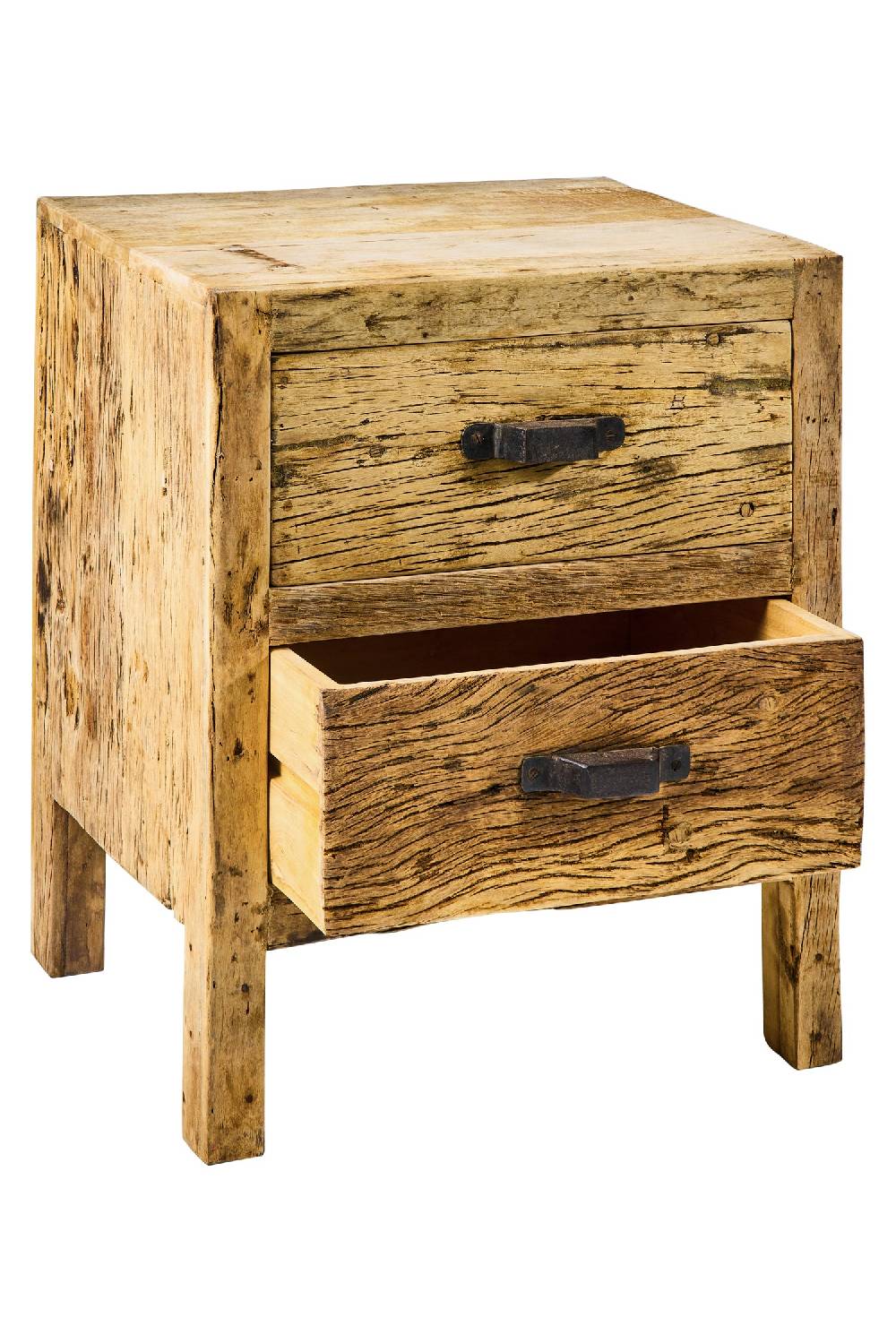 Novità Home Bleached Line - Comodino In Legno Riciclato Beige