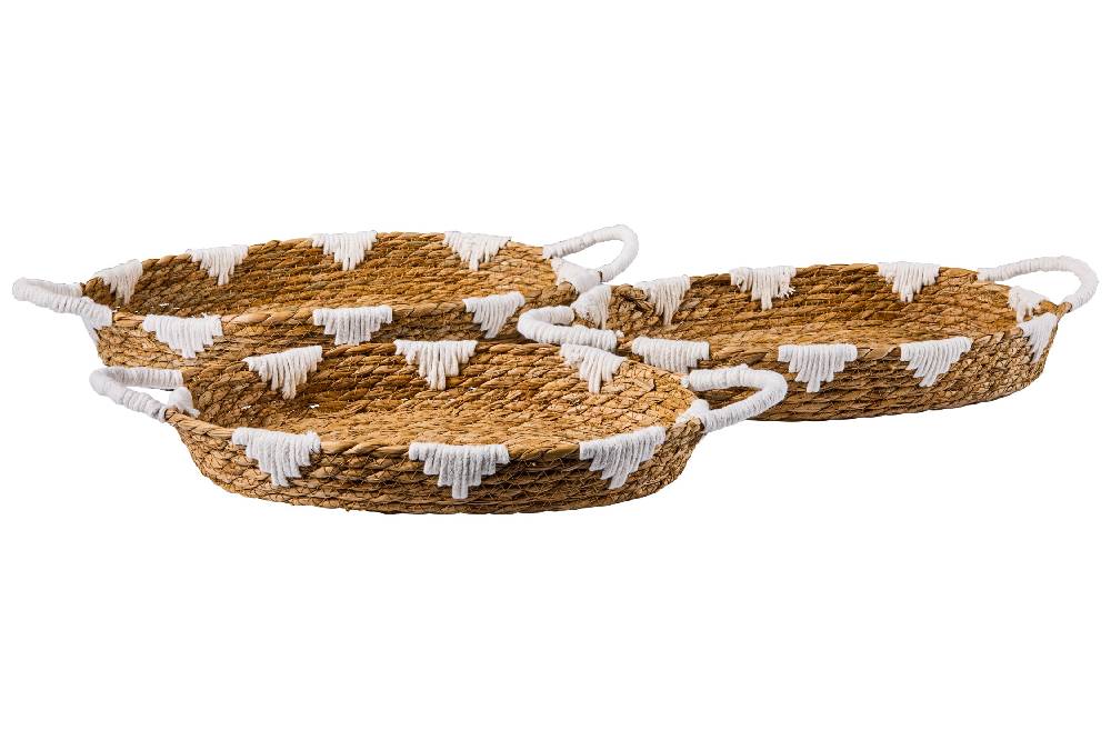 Novità Home Boho Chic - Ceste Vassoi Ovali Con Manici Porta Pyrex