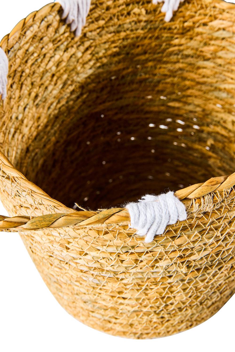 Novità Home Boho Chic - Set 2 Ceste In Seagrass E Cotone 36,5cm