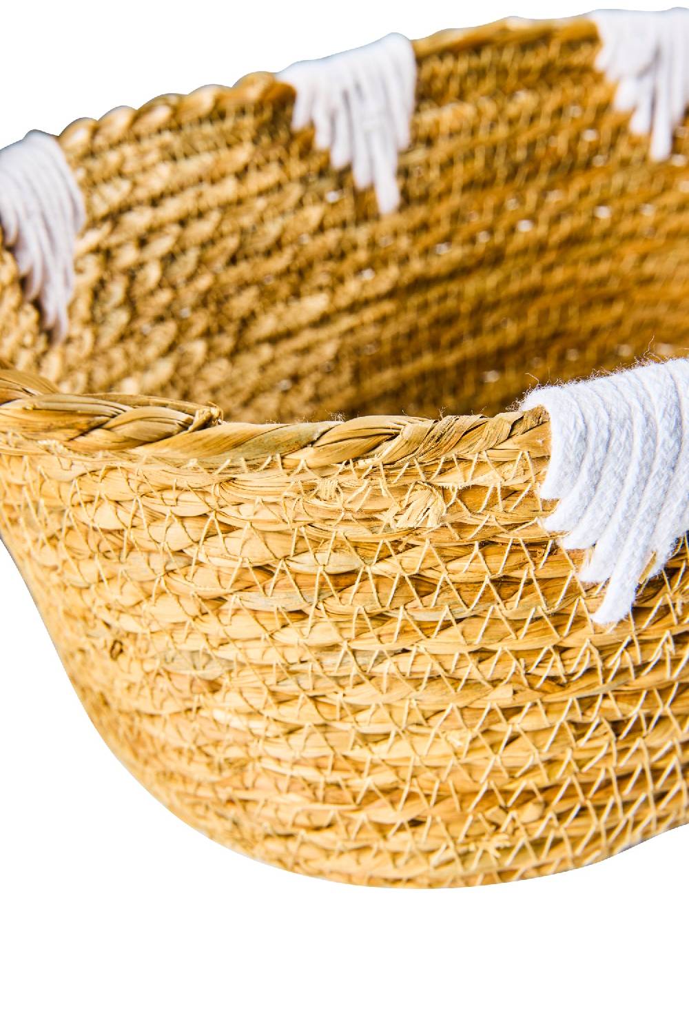 Novità Home Boho Chic - Set 2 Ceste In Seagrass E Cotone 45cm