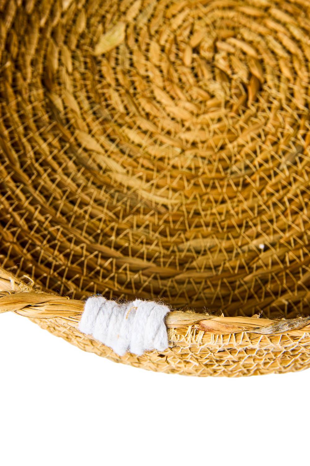 Novità Home Boho Chic - Set 3 Cestini Con Manici In Seagrass E Cotone