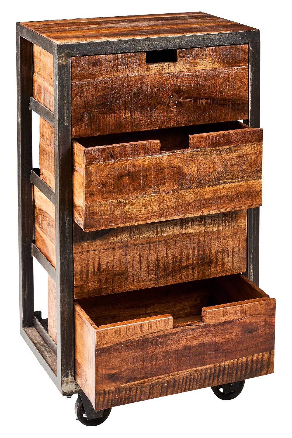 Novità Home Bristol - Cassettiera 4 Cassetti In Legno Con Ruote