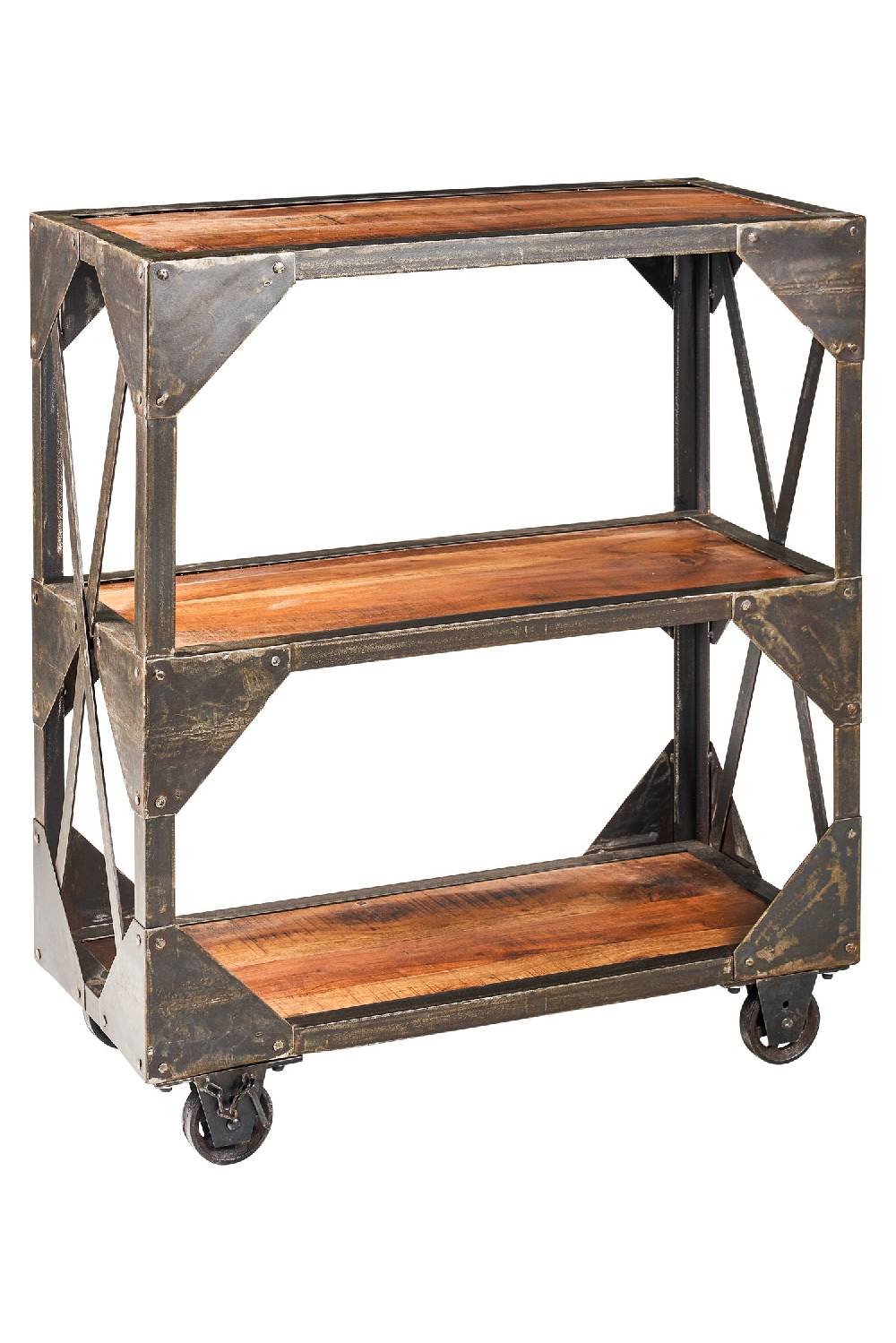 Novità Home Bristol - Etagere In Legno Di Recupero E Metallo Con Ruote