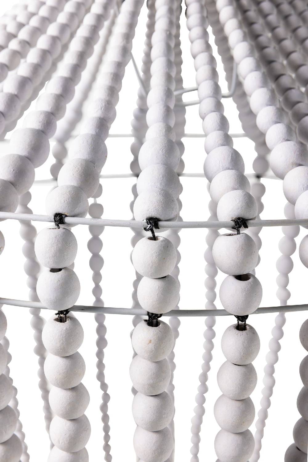 Novità Home Bubbles - Lampadario Grande Sfere Legno Bianco 70cm