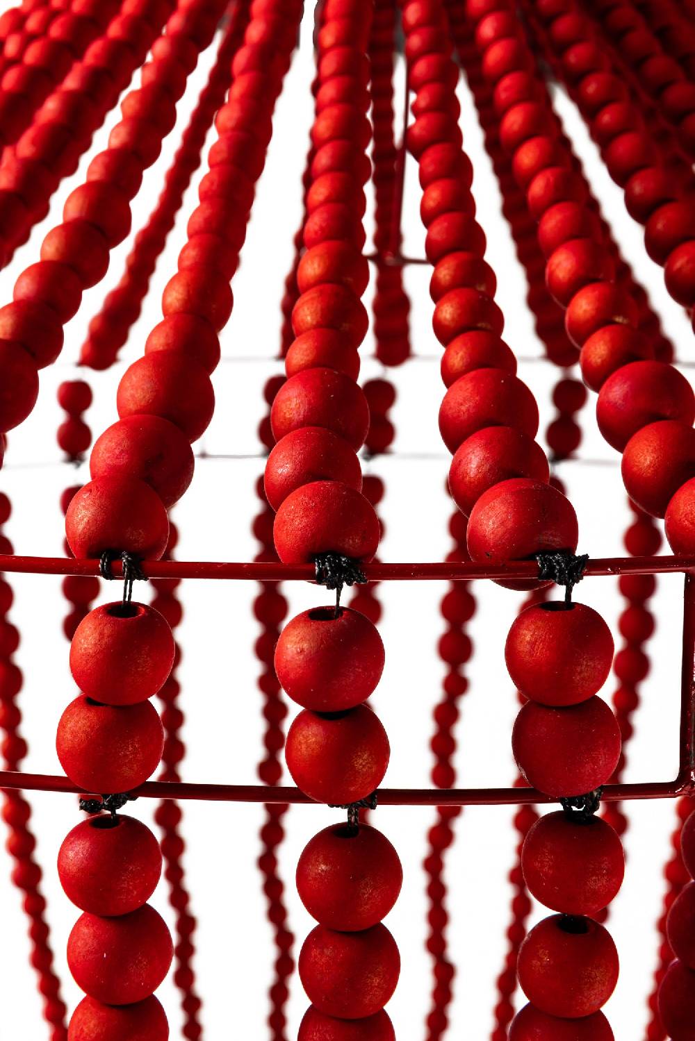 Novità Home Bubbles - Lampadario Grande Sfere Legno Rosso