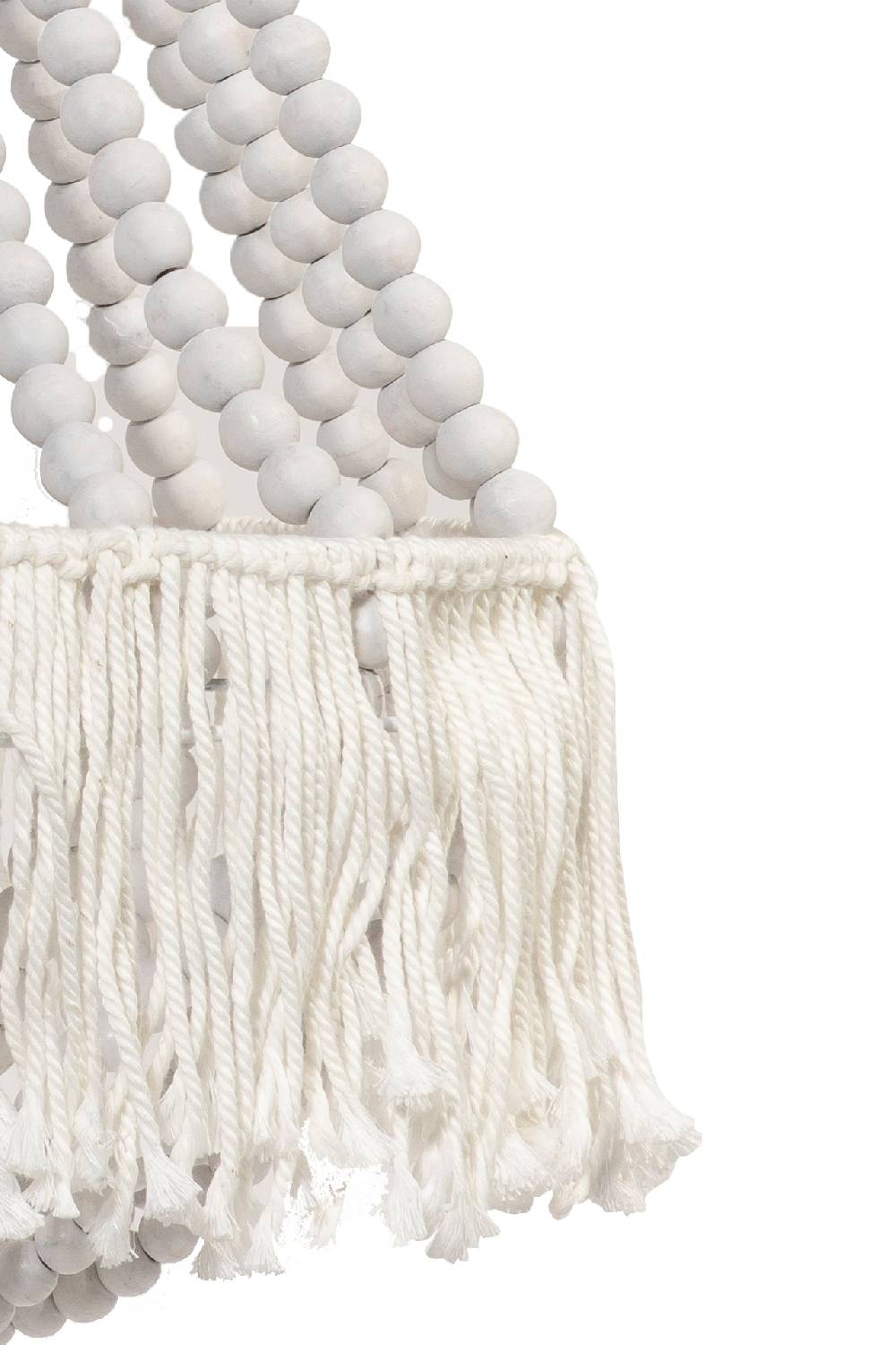 Novità Home Bubbles - Lampadario Sfere Legno Con Frange Bianco