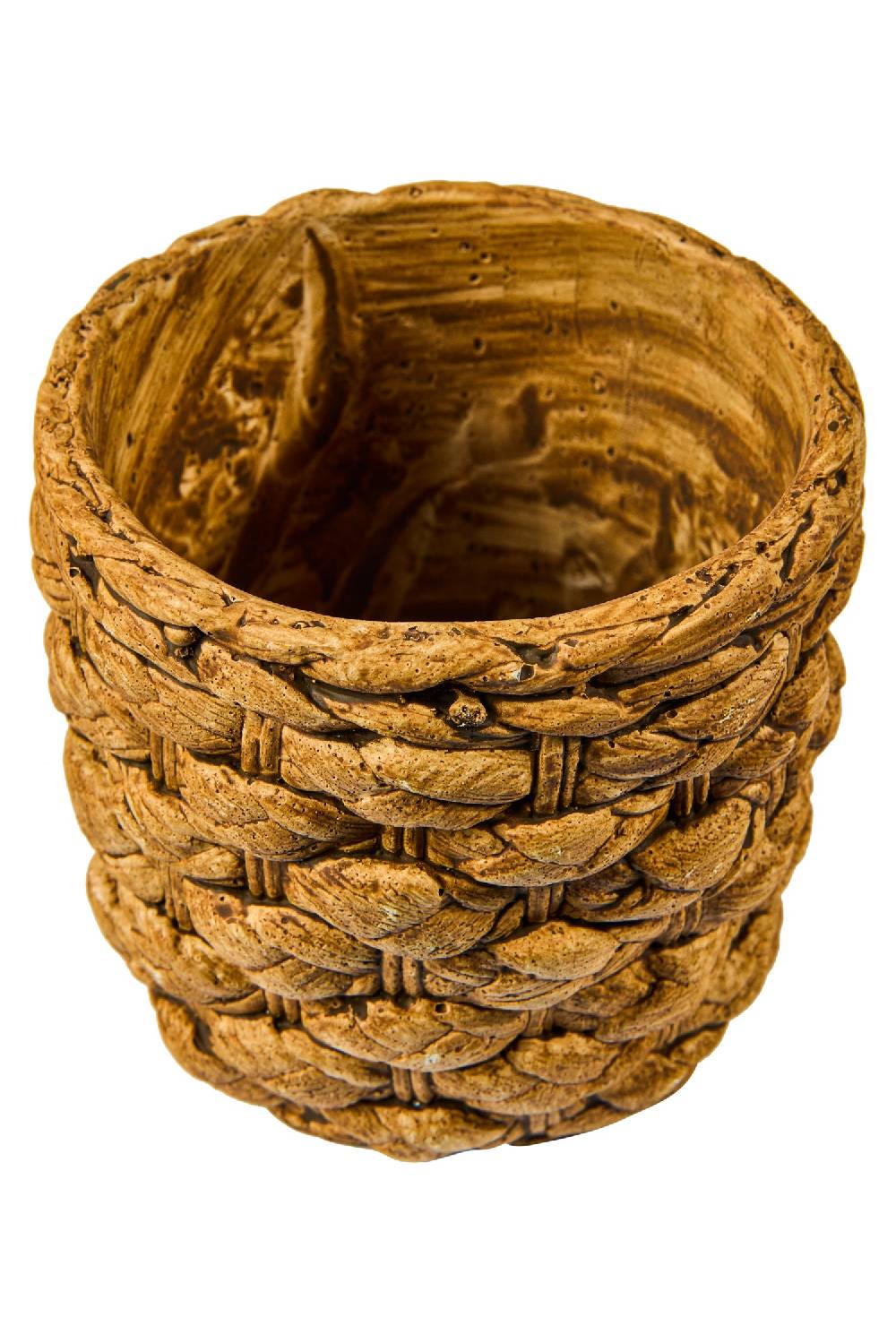 Novità Home Cement - Vaso In Cemento Trama Corda 10cm
