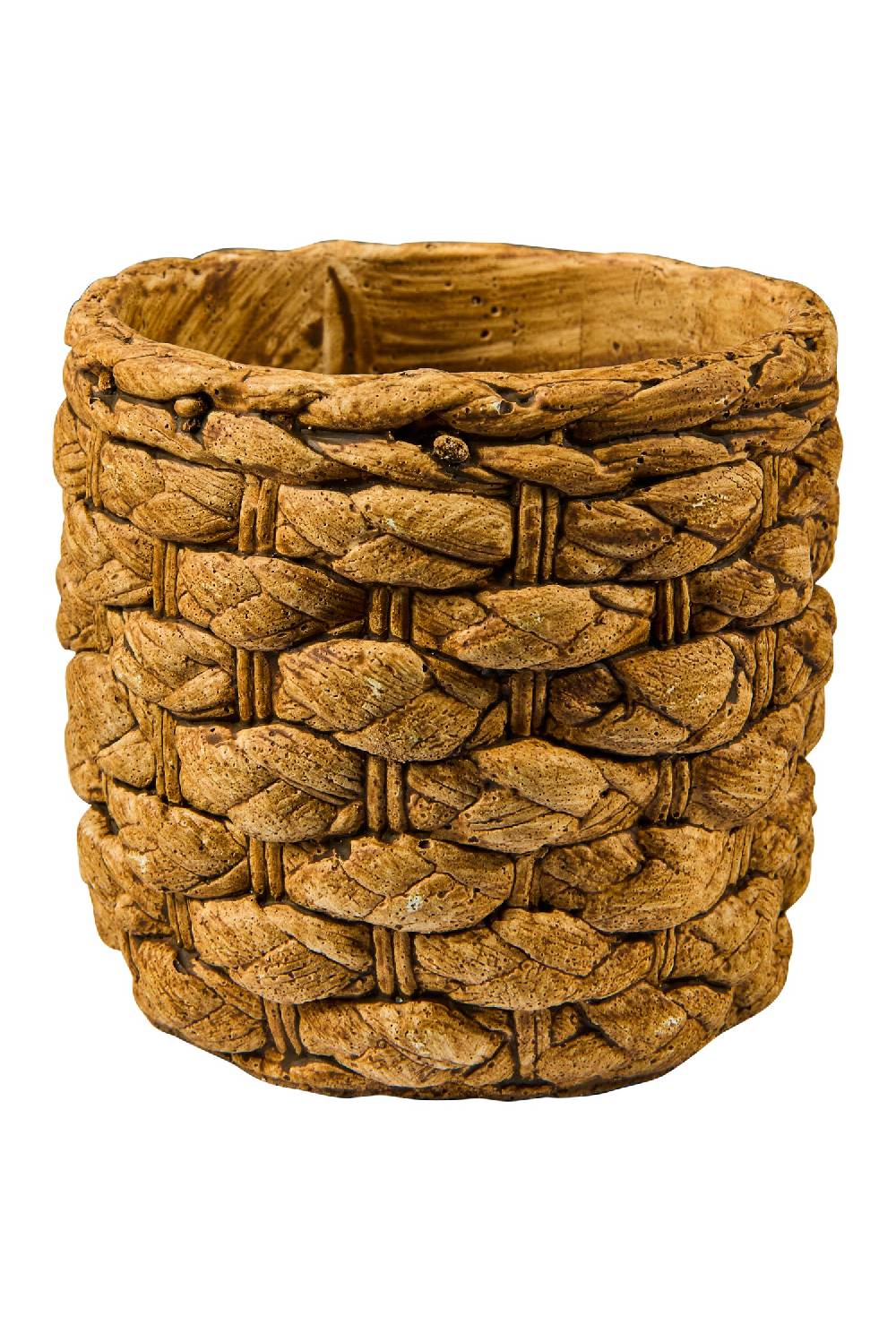 Novità Home Cement - Vaso In Cemento Trama Corda 10cm