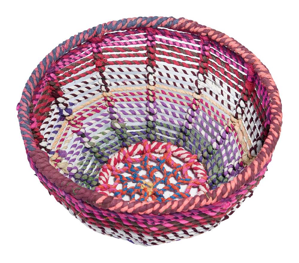 Novità Home Cesta Rotonda In Cotone Di Recupero - Set 1/2