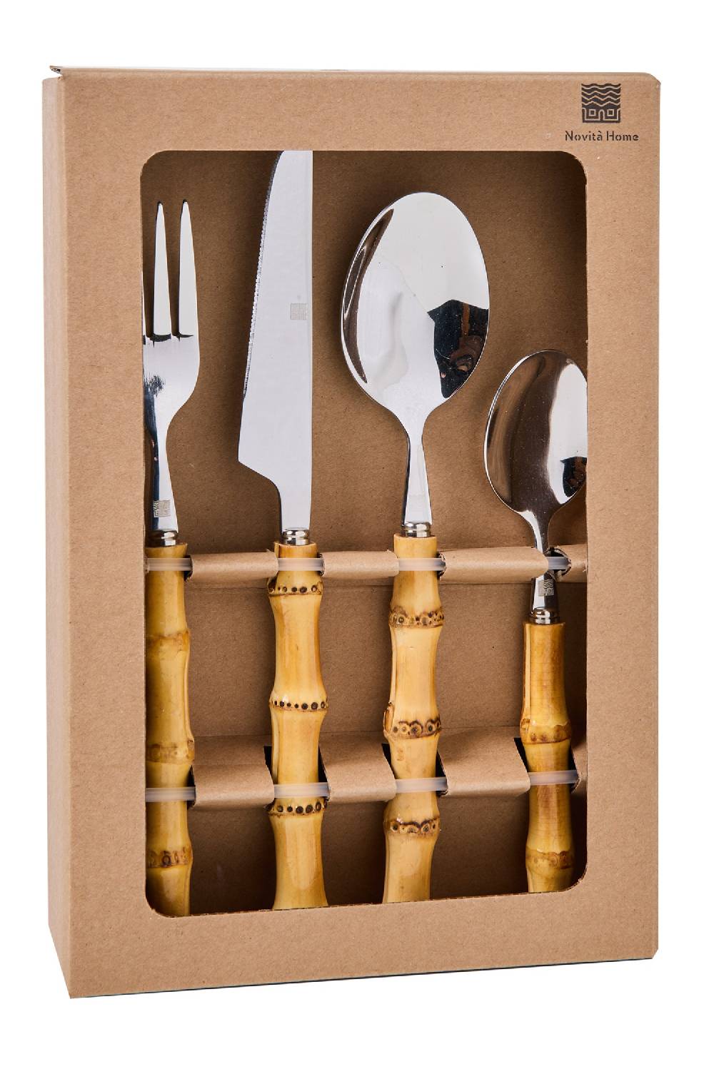 Novità Home Chatelet - Posate Set 1/16 Manico In Radice Di Bambu
