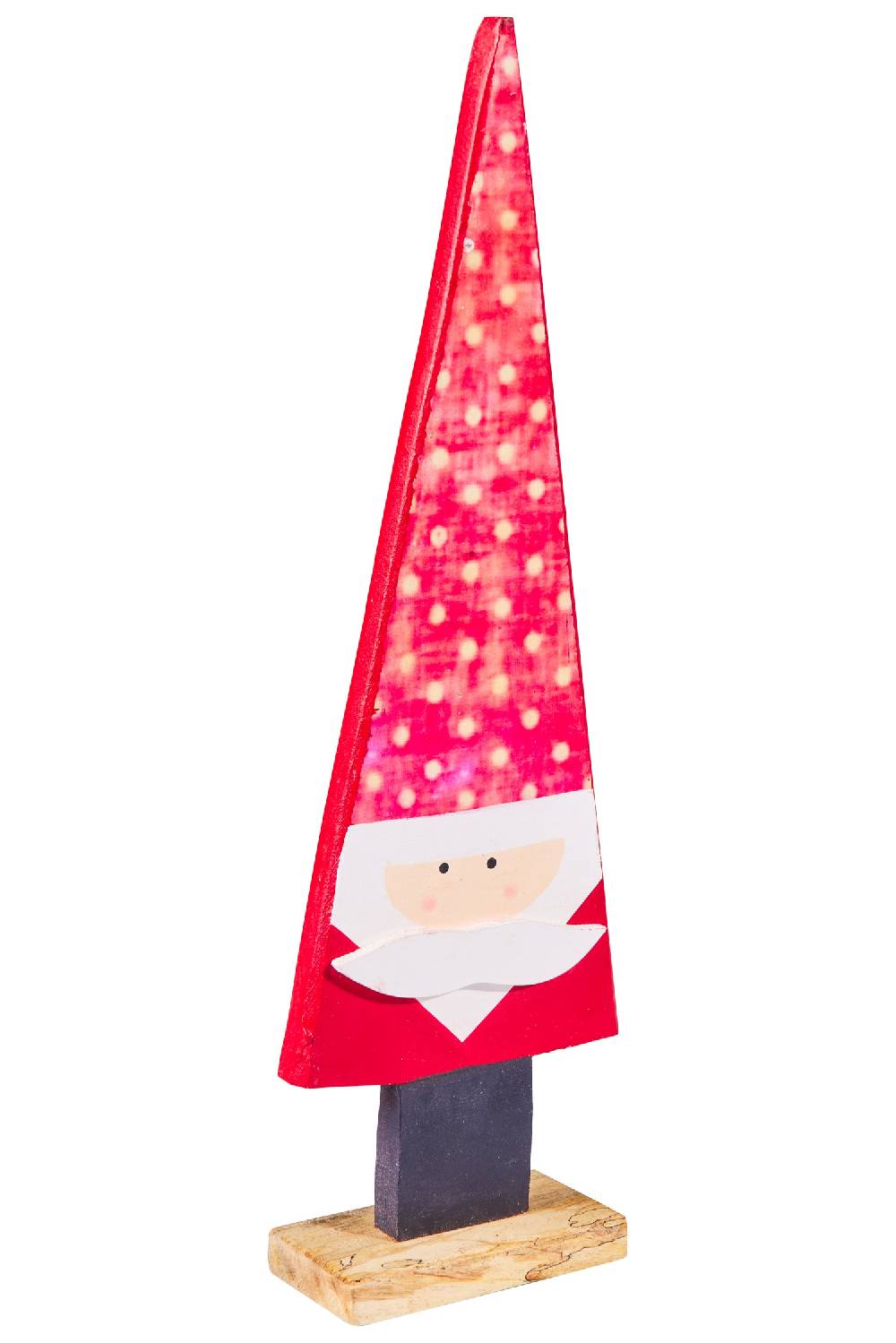 Novità Home Christmas - Albero Decor Babbo Natale In Legno Di Mango