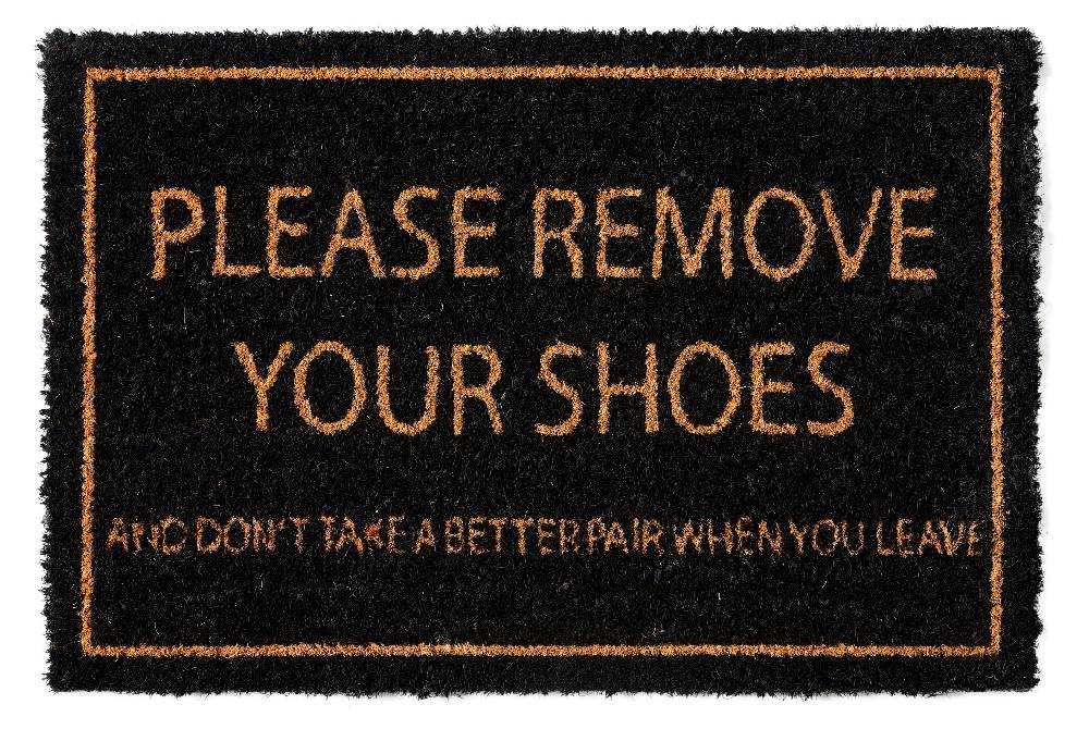 Novità Home Coco door mat - please remove your shoes black