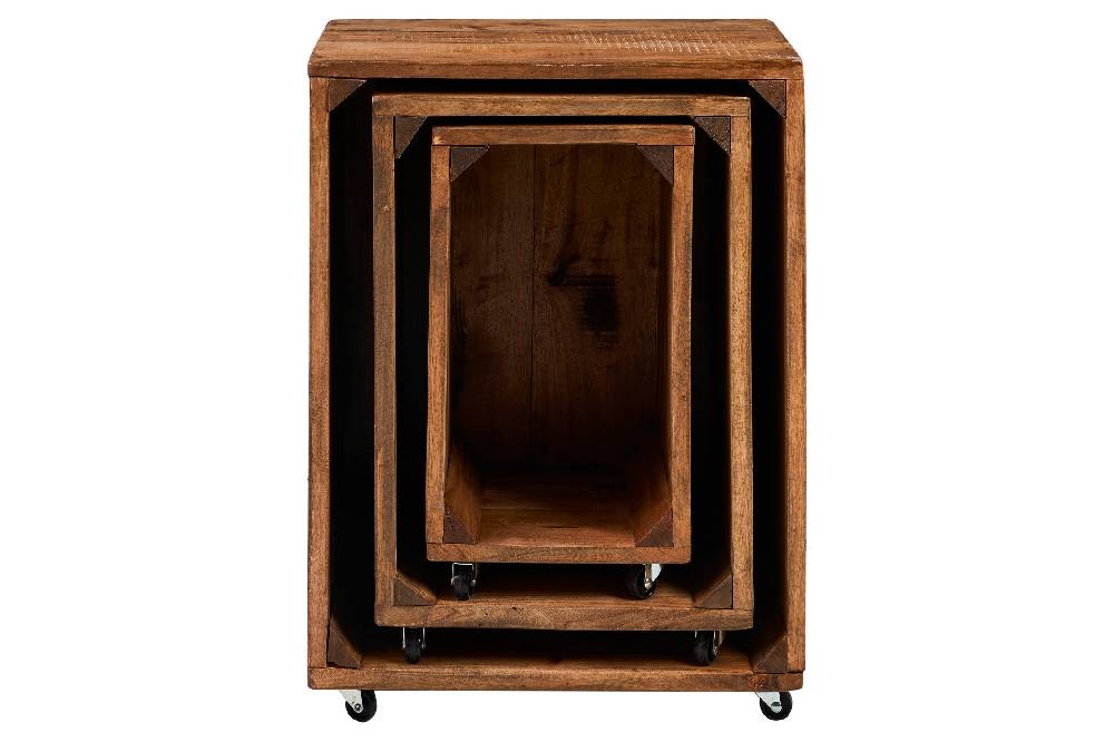 Novità Home Cordonnier - Mobiletti Aperti Set 1/3 Con Ruote