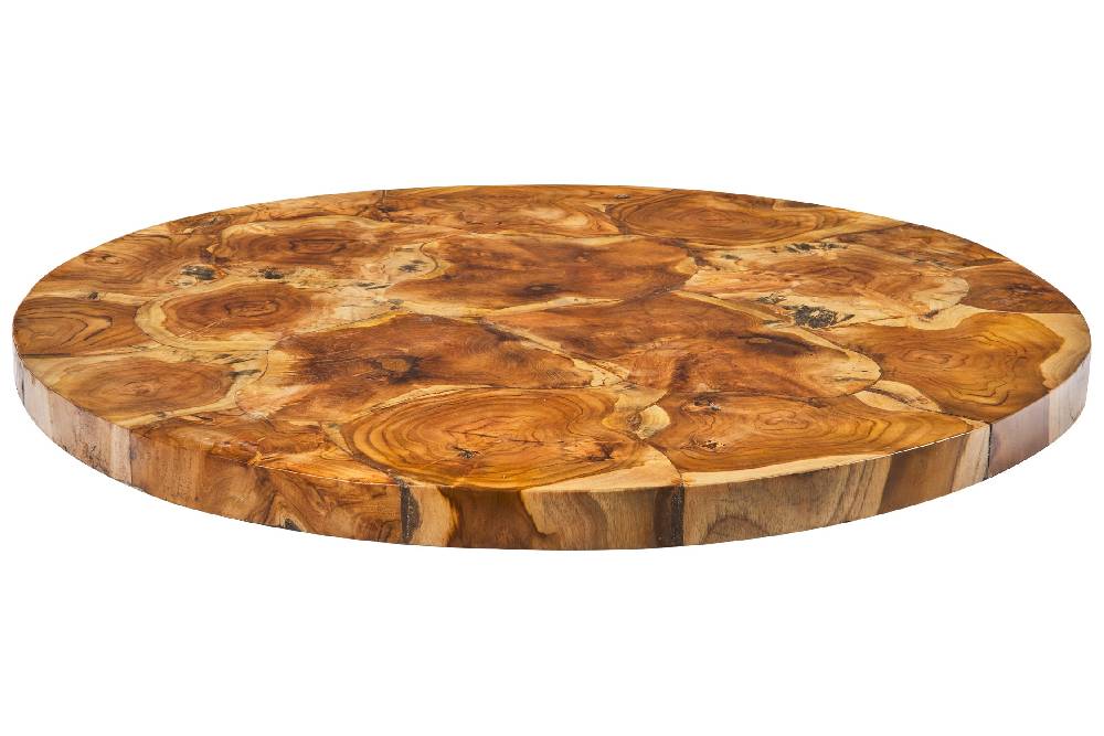 Novità Home Craftsman - Piano Tondo Legni Assemblati In Teak