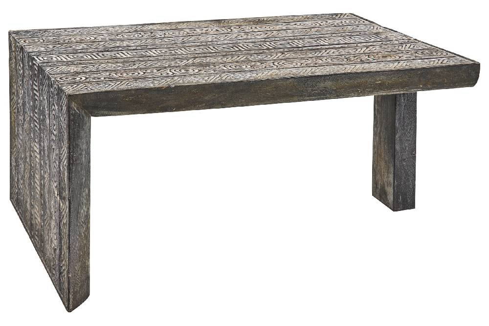 Novità Home Craftsman - Tavolino Basso Carving Geometric Gambe Diseuguali