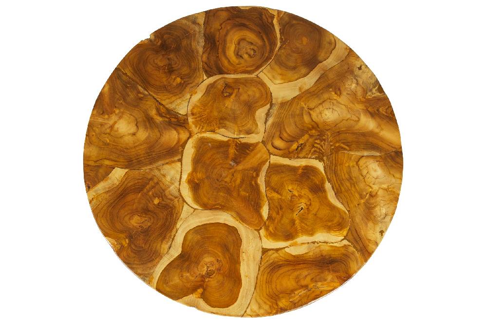 Novità Home Craftsman - Tavolino Tondo Legni Assemblati Con Gambe Teak