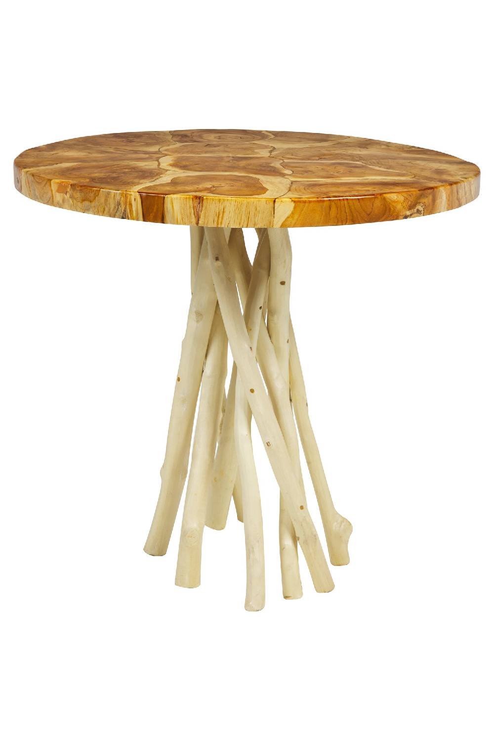 Novità Home Craftsman - Tavolino Tondo Legni Assemblati Con Gambe Teak