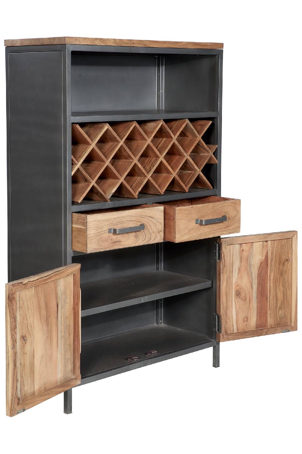 Novità Home Credenza Alta Portabottiglie 2 Cass 2 Sport In Legno E Metallo