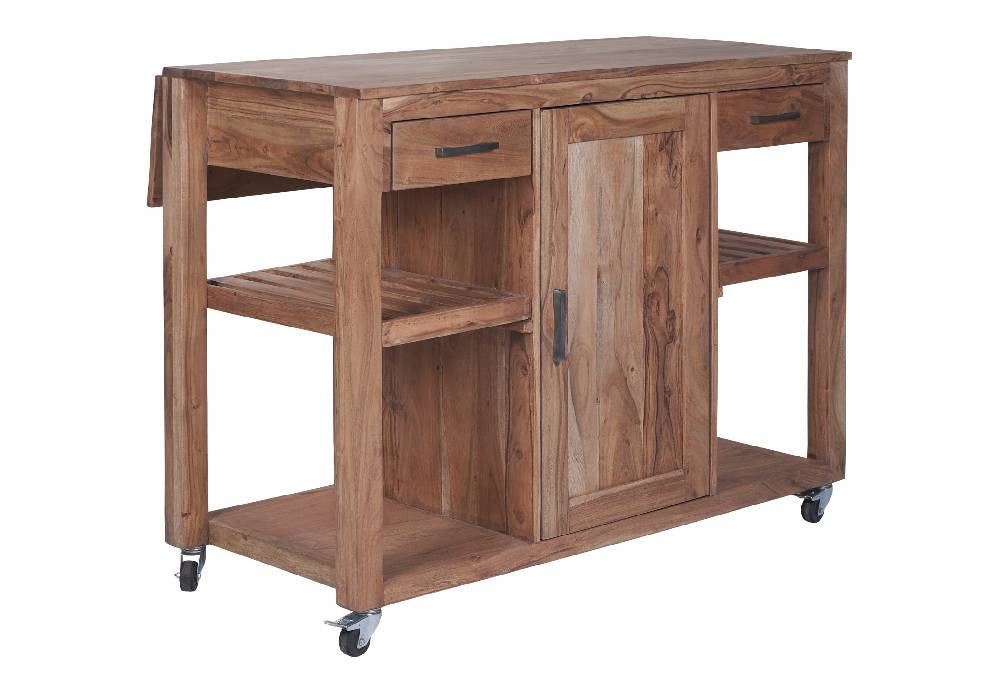 Novità Home Credenza Postazione Lavoro Piano Ampliabile E Ruote In Legno