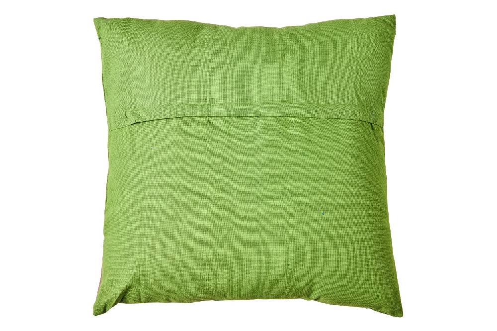 Novità Home Cuscino Patchwork Verde Con Inserti Similpelle