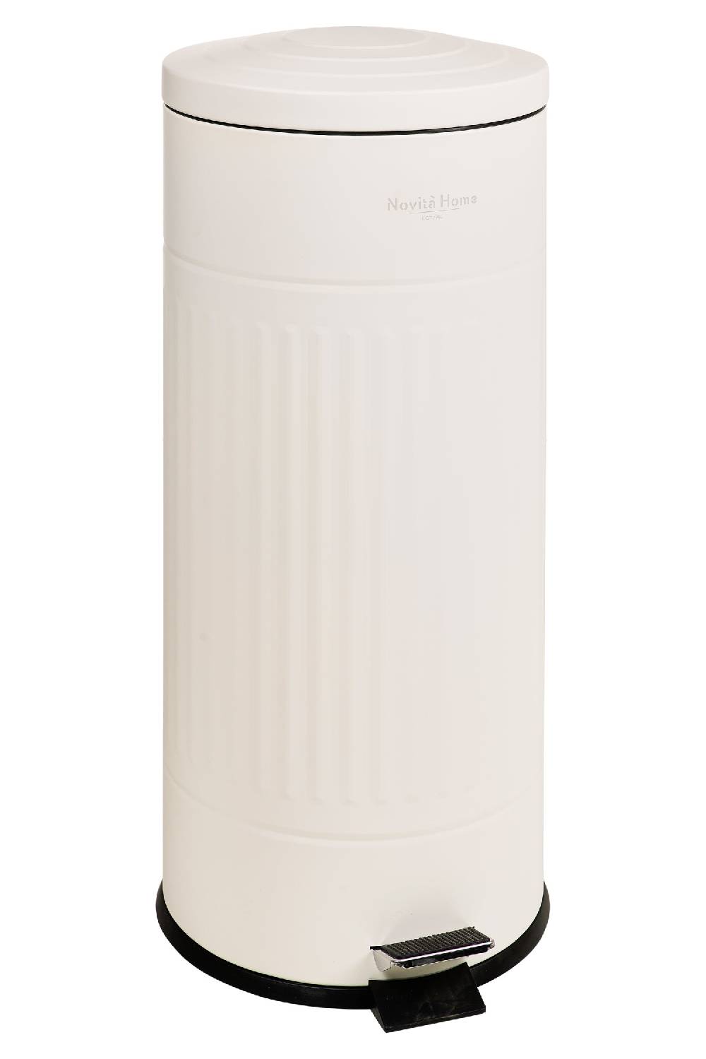 Novità Home Daily Trash - Pattumiera Bianca Opaca Rotonda - 30 Litri In Metallo Soft-Close