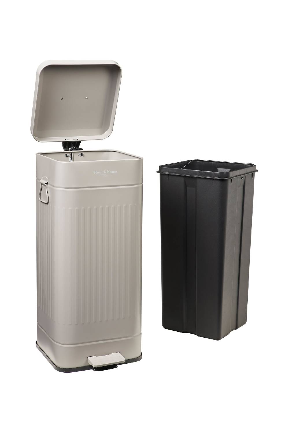 Novità Home Daily Trash - Pattumiera Grande In Acciaio Grigia Opaca - 30 Litri